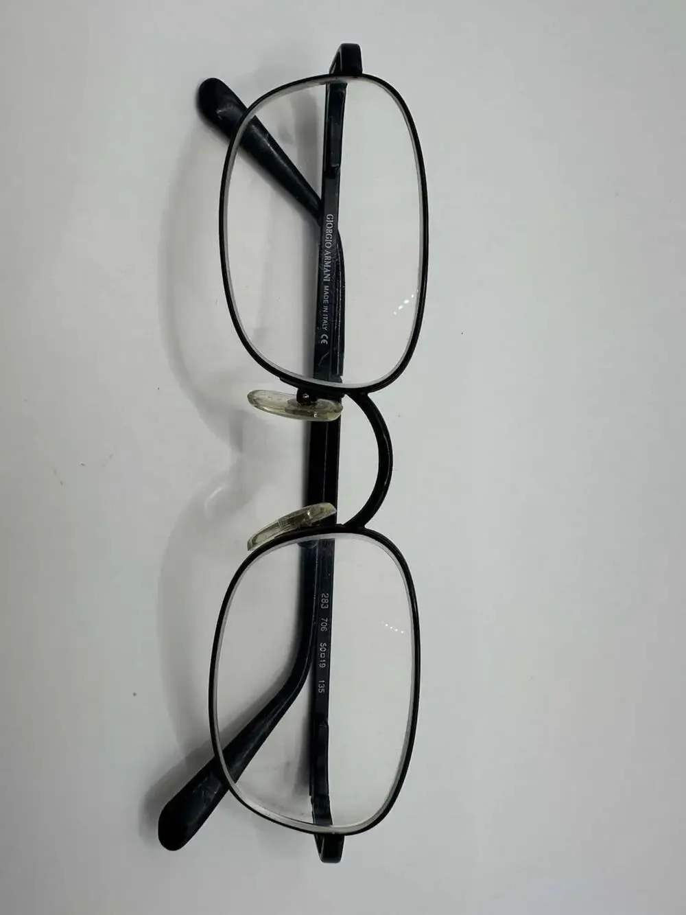 Giorgio Armani Eyeglasses 283 706 Black Rectangular Metal Frames 50-19 135